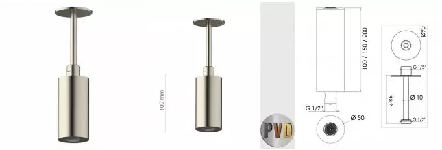 Верхний душ «Daniel» Steel SSA578PELCM10 нержавеющая сталь