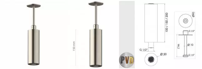 Верхний душ «Daniel» Steel SSA578PELCM15 нержавеющая сталь