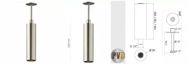 Верхний душ «Daniel» Steel SSA578PELCM20 нержавеющая сталь