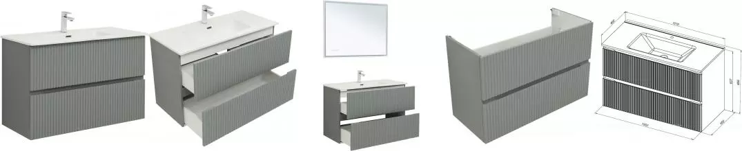 Тумба с раковиной «Aquanet» Джейн 100/45 (Flat 100 330426) подвесная мисти грин