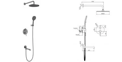 Душевая система «Raglo» R20.27.09 графит Душевая система «Raglo» R20.27.09 графит