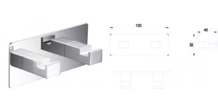 Двойной крючок «Timo» Selene 10014 хром Двойной крючок «Timo» Selene 10014 хром