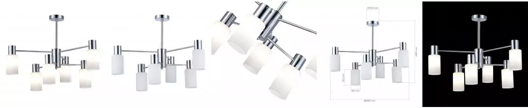 SLE1139-102-06 Светильник потолочный Хром/Белый E14 6*60W SLE1139-102-06 Светильник потолочный Хром/Белый E14 6*60W