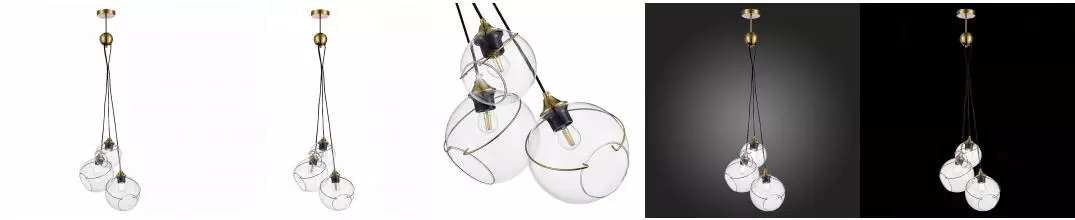 SLE103113-03 Светильник подвесной Золотистый/Прозрачный E27 3*60W