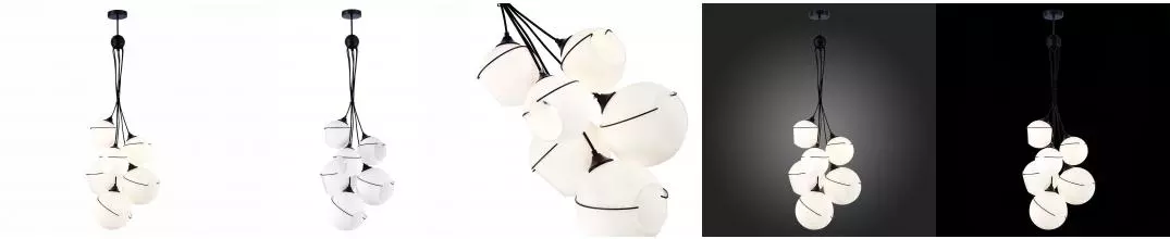 SLE103143-06 Светильник подвесной Черный/Белый E27 6*60W