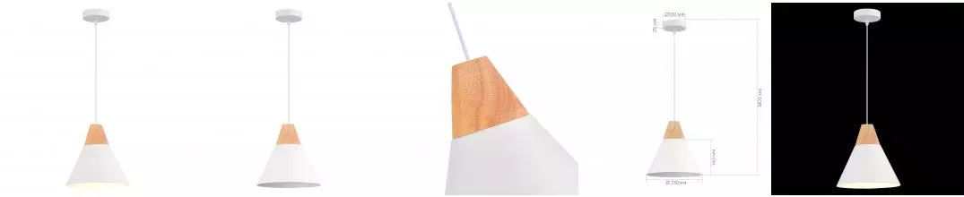 SLE125103-01 Светильник подвесной Белый/Белый, Светлое дерево E27 1*60W SLE125103-01 Светильник подвесной Белый/Белый, Светлое дерево E27 1*60W