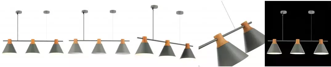 SLE125113-03 Светильник подвесной Серый/Серый, Светлое дерево E27 3*60W SLE125113-03 Светильник подвесной Серый/Серый, Светлое дерево E27 3*60W