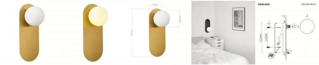 SLE1194-301-01 Светильник настенный Латунь/Белый G9 1*5W 4000K TOCCO · Tocco, Evoluce, SLE1194-301-01