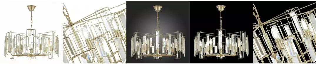 SLE103403-07 Светильник подвесной Шампань/Прозрачный E14 7*40W