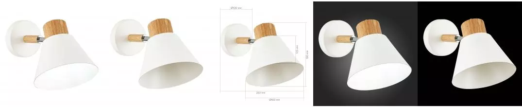 SLE103701-01 Светильник настенный Светлое дерево, Белый/Белый E27 1*60W