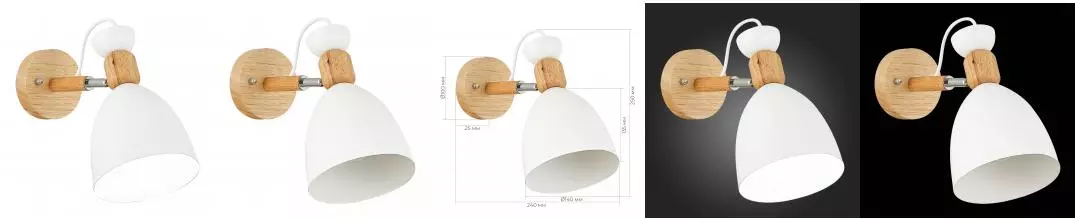 SLE103801-01 Светильник настенный Светлое дерево, Белый/Белый E27 1*60W