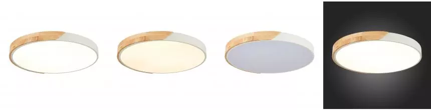 SLE200952-01 Светильник потолочный Белый, Светлое дерево/Белый LED 1*45W 3000K/4000K/6000K