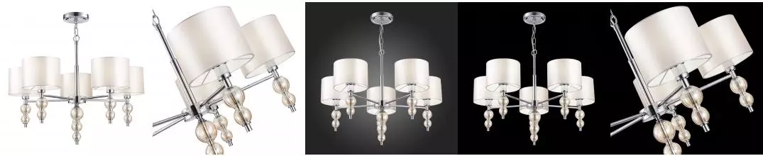 SLE105703-05 Светильник подвесной Хром/Светло-бежевый E14 5*40W SLE105703-05 Светильник подвесной Хром/Светло-бежевый E14 5*40W