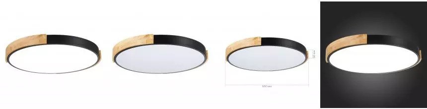SLE201342-01 Светильник потолочный Чёрный, Светлое дерево/Белый LED 1*40W 3000K/4000K/6000K