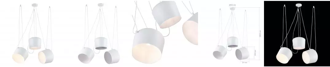 SLE120653-03 Светильник подвесной Белый/Белый E27 3*40W