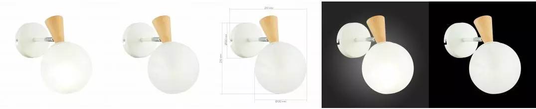 SLE220701-01 Светильник настенный Белый, Светлое дерево/Белый E14 1*40W
