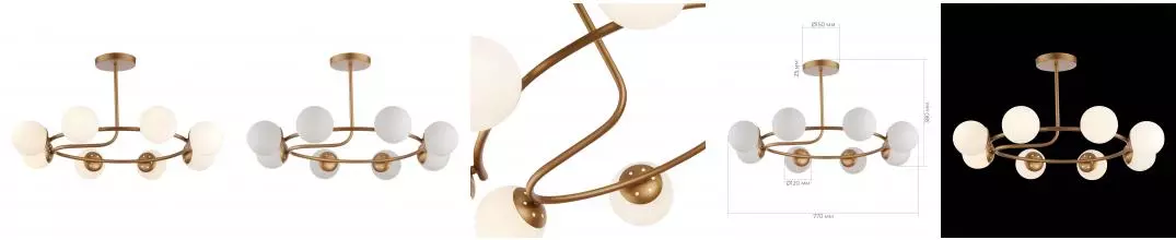 SLE220602-08 Светильник потолочный Золотистый/Белый E14 8*40W SLE220602-08 Светильник потолочный Золотистый/Белый E14 8*40W