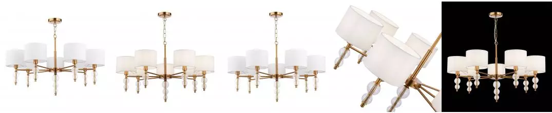 SLE105713-07 Светильник подвесной Латунь, Прозрачный/Белый E14 7*40W