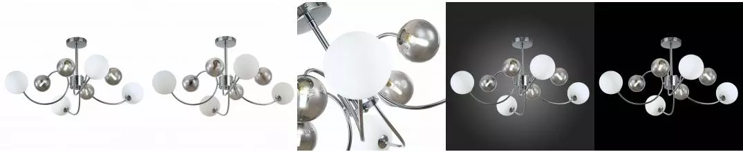 SLE220912-08 Светильник потолочный Хром/Белый, Дымчатый G9 LED 8*5W