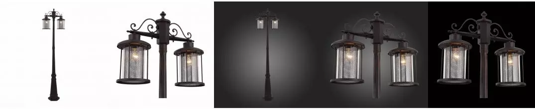 SL080.425.02 Светильник уличный наземный ST-Luce Тёмный кофе/Прозрачный, Тёмный кофе E27 2*100W