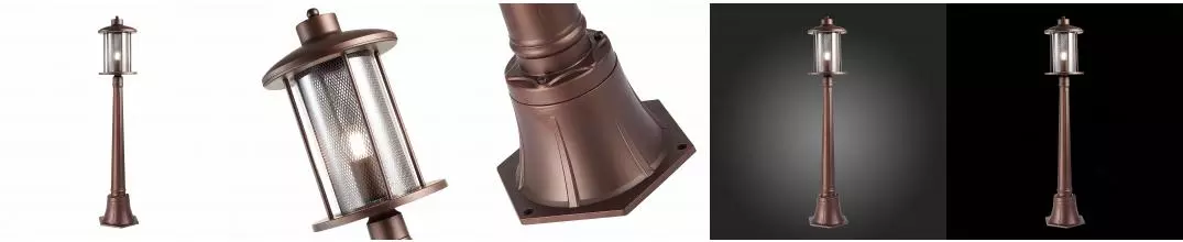 SL080.415.01 Светильник уличный наземный ST-Luce Тёмный кофе/Прозрачный, Тёмный кофе E27 1*60W