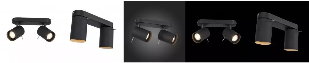 SL597.401.02 Спот ST-Luce Черный, Хром/Черный GU10 LED 2*3W · без серии, St Luce, SL597.401.02
