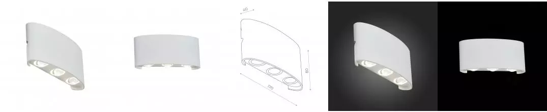 SL089.501.06 Светильник уличный настенный ST-Luce Белый кварцевый/Белый кварцевый, Прозрачный LED 6* SL089.501.06 Светильник уличный настенный ST-Luce Белый кварцевый/Белый кварцевый, Прозрачный LED 6*