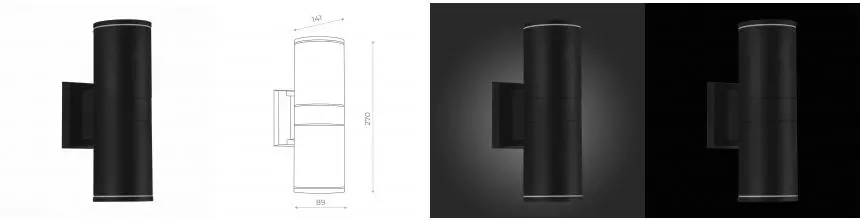 SL561.401.02 Светильник уличный настенный ST-Luce Чёрный/Чёрный LED 2*5W 4000K