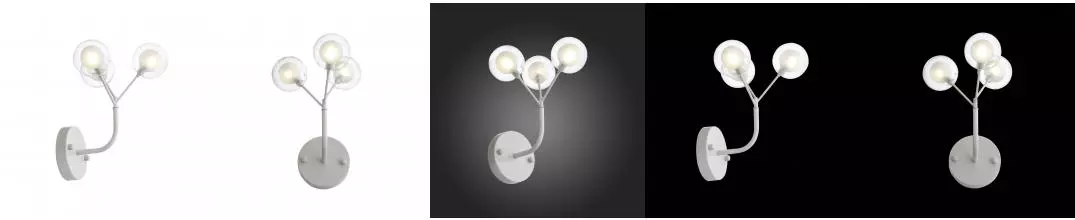 SL376.501.03 Бра ST-Luce Белый/Белый,Прозрачный G4 LED 3*2W