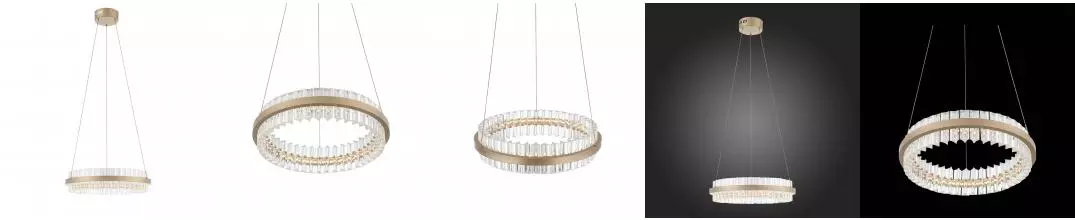 SL383.203.01 Светильник подвесной ST-Luce Золотистый/Золотистый, Прозрачный LED 1*34W 3000K