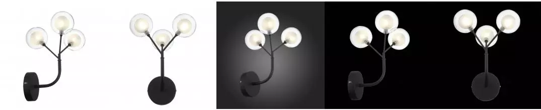 SL376.401.03 Бра ST-Luce Черный/Прозрачный, Белый G4 LED 3*2W -