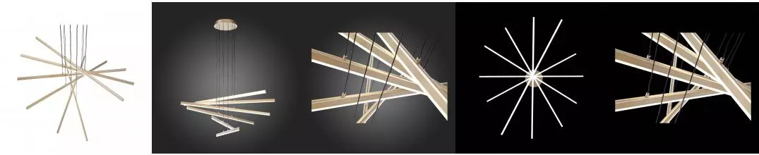 SL394.223.06 Светильник подвесной ST-Luce Матовое золото/Белый LED 6*16,6W 4000K