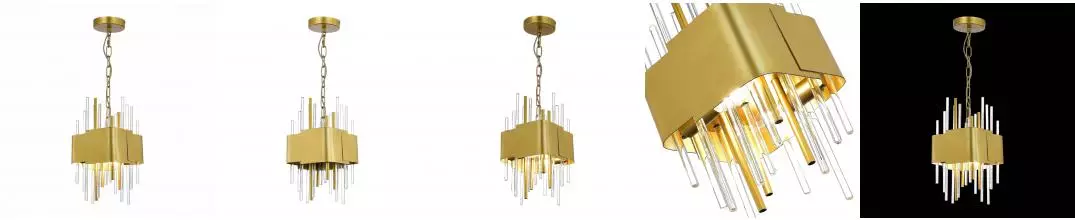 SL1633.203.04 Люстра подвесная ST-Luce Матовое золото/Матовое золото,Прозрачный E14 4*40W