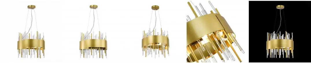 SL1633.203.08 Люстра подвесная ST-Luce Матовое золото/Матовое золото,Прозрачный E14 8*40W