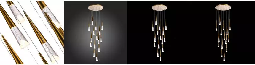 SL6111.203.15 Люстра подвесная ST-Luce Золотистый/Прозрачный LED 15*3W 3000K