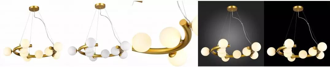 SL1185.203.09 Светильник подвесной ST-Luce Золотистый/Белый G9 9*5W SL1185.203.09 Светильник подвесной ST-Luce Золотистый/Белый G9 9*5W