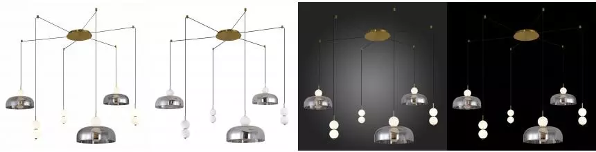 SL6112.202.42 Светильник подвесной ST-Luce Золотистый/Молочно-Белый,Прозрачно-Дымчатый LED 1*42W