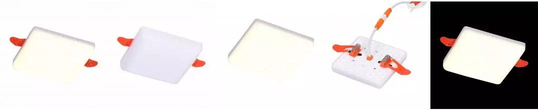 ST700.038.08 Светильник встр. Белый LED 1*8W 3000K 690Lm Ra80 120° IP20 L90xW90xH20 85-265V