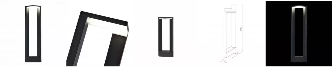 SL9508.405.01 Светильник уличный наземный ST-Luce Чёрный LED 1*10W 4000K