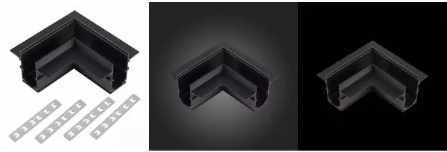 ST007.429.12 Угол-соединитель для встраиваемого магнитного шинопровода под ГКЛ 12мм ST-Luce Черный