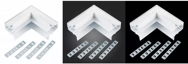 ST007.549.12 Внутренний угол-соединитель для встраиваемого магнитного шинопровода под ГКЛ 12мм ST-Lu