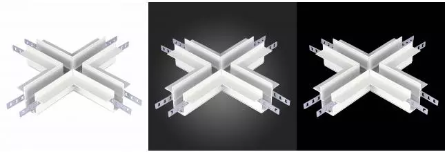 ST007.500.12 Коннектор X-образный для встраиваемого магнитного шинопровода под ГКЛ 12мм ST-Luce Белы