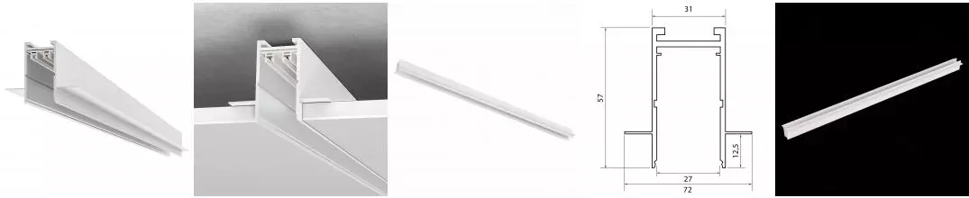 ST021.519.00 Шинопровод SKYLINE 220 встраиваемый ST-Luce Белый Длина 1 000мм