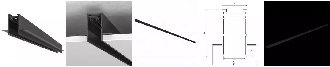 ST021.439.00 Шинопровод SKYLINE 220 встраиваемый ST-Luce Чёрный Длина 3 000мм