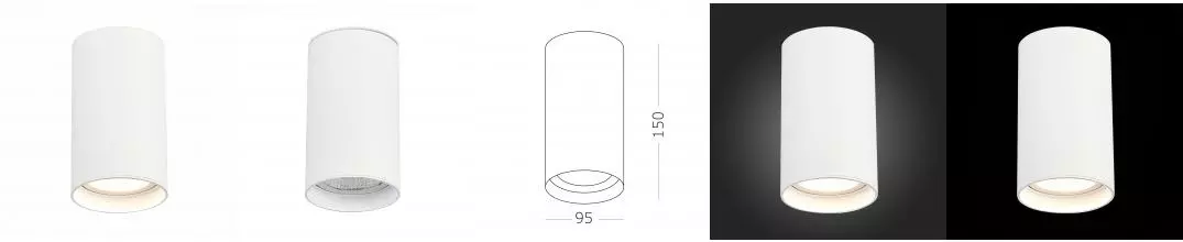ST157.532.20 Светильник потолочный Белый LED 1*20W 3000K 1 600Lm Ra>90 60° IP44 D95xH150 220-265V