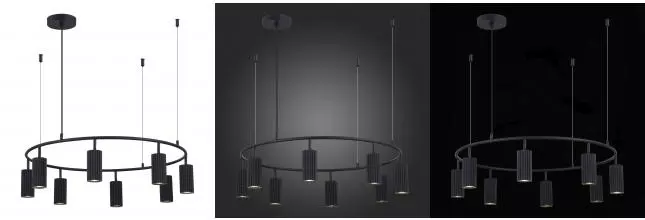 SL1213.403.08 Светильник подвесной ST-Luce Чёрный/Чёрный GU10 8*5W 4000K