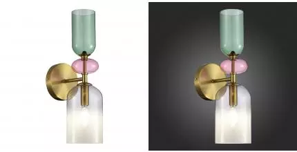 SL2000.201.01 Бра ST-Luce Золотистый/Дымчатый E14 1*40W