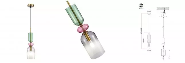 SL2000.203.01 Подвес ST-Luce Золотистый/Дымчатый E14 1*40W GEA · Gea, St Luce, SL2000.203.01