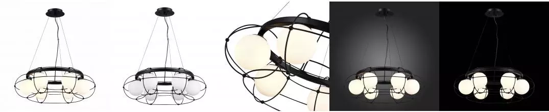 SL1189.403.06 Люстра подвесная ST-Luce Черный/Опал G9 6*5W SL1189.403.06 Люстра подвесная ST-Luce Черный/Опал G9 6*5W