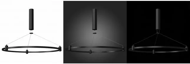 ST025.413.00 Шинопровод-кольцо FARM с подвесами и основанием под блок питания ST-Luce Черный